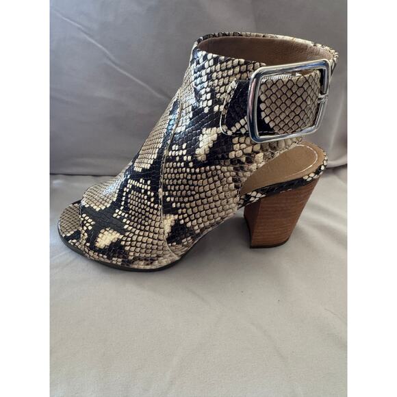 Vionic Women’s Snake Print Open Toe Block Heel Booties Size 7 – Excellent - Picture 2 of 6